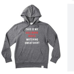 Hallmark Movie Watching Gray Hoodie Sweatshirt Size XL